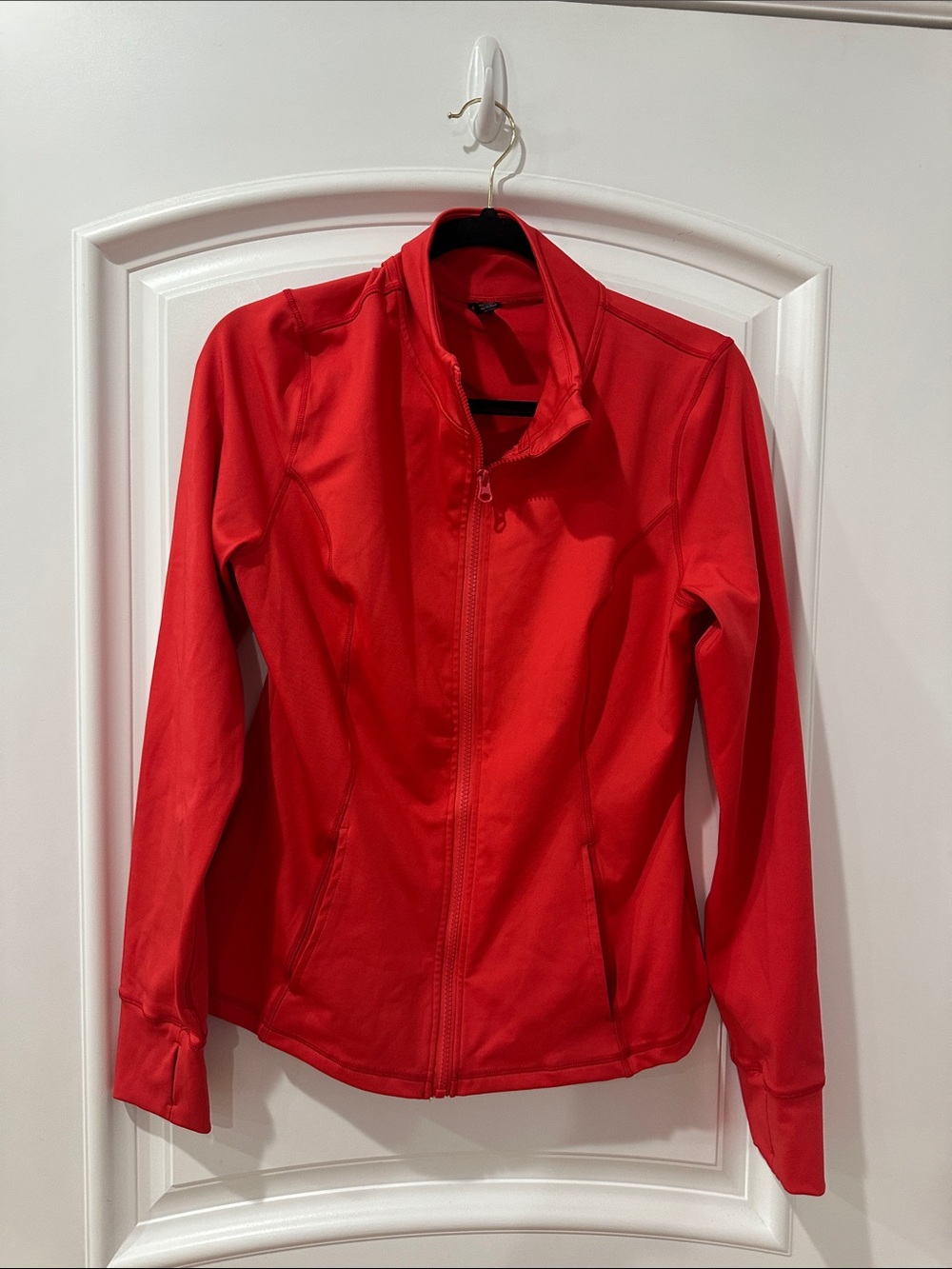 Velocity Women's Red Zip-Up Bomber Jacket